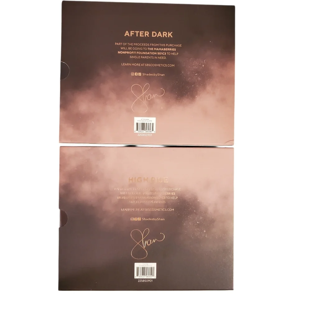 NIB Shades by Shan High Rise & After Dark 12 Shade Eyeshadow Palettes‎ 24 Colors